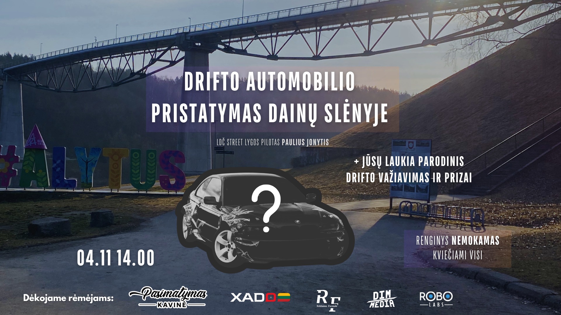 drifto automobilio pristatymas